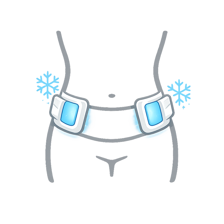 Medizinische Kryolipolyse an den Hüften