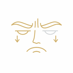 Bei müdem oder grimmigem Gesichtsausdruck