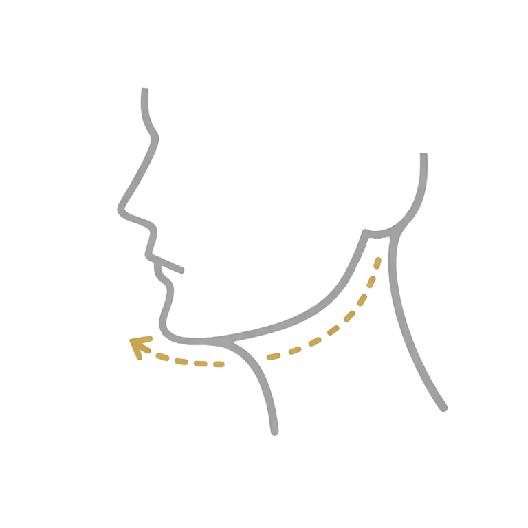zur Verstärkung der Jawline / Kieferlinie